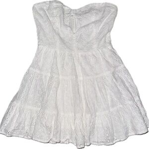 White Eyelet Strapless Dress